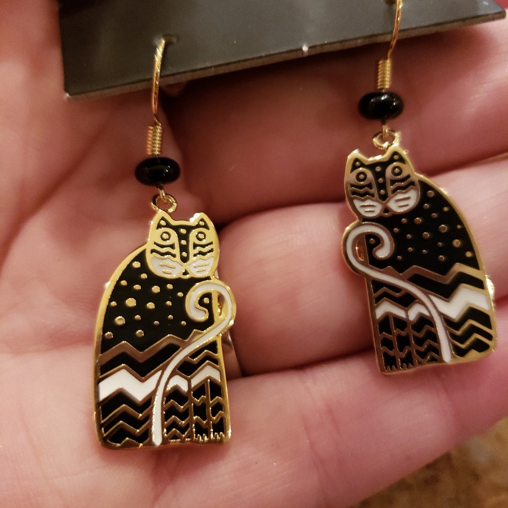 Laurel Burch Enamel Cat Earrings